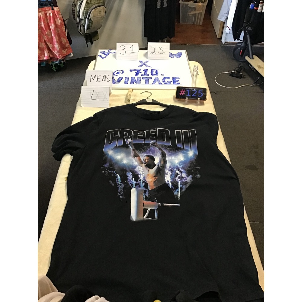 Creed III Movie Promo Graphic T-Shirt Mens Black Michael B Jordan Boxing Tee